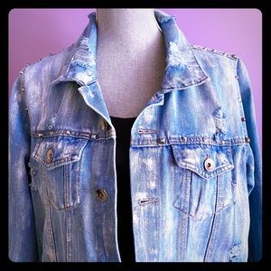 Hand Painted Glitter Denim Jacket